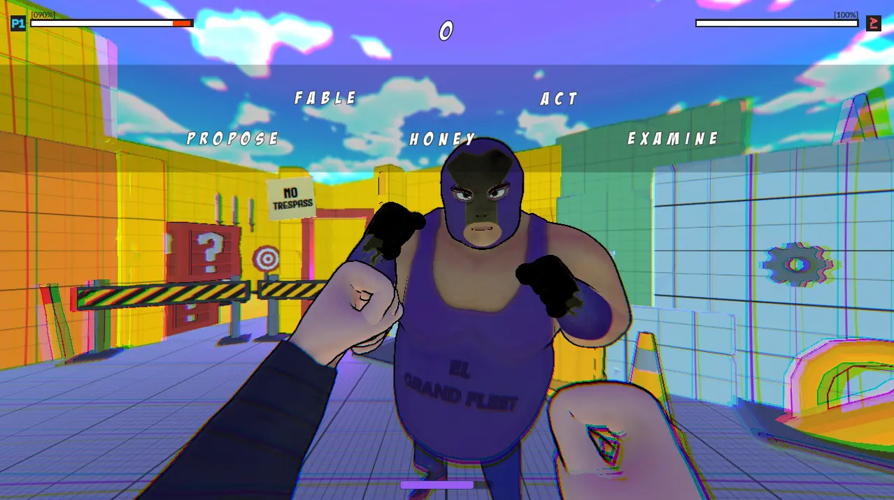 Open playground arena used to test typing-driven combat encounters.
