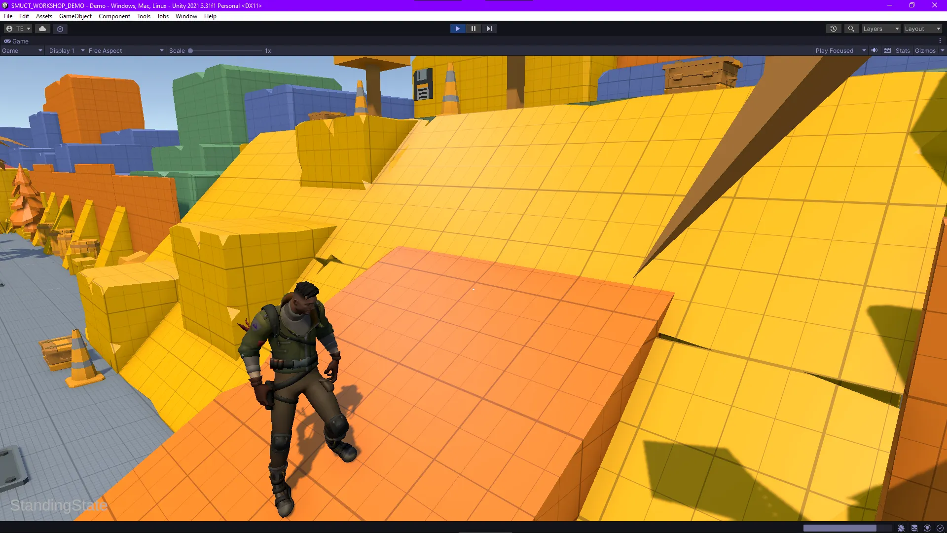 Animation blend tree managing seamless transitions between locomotion states.